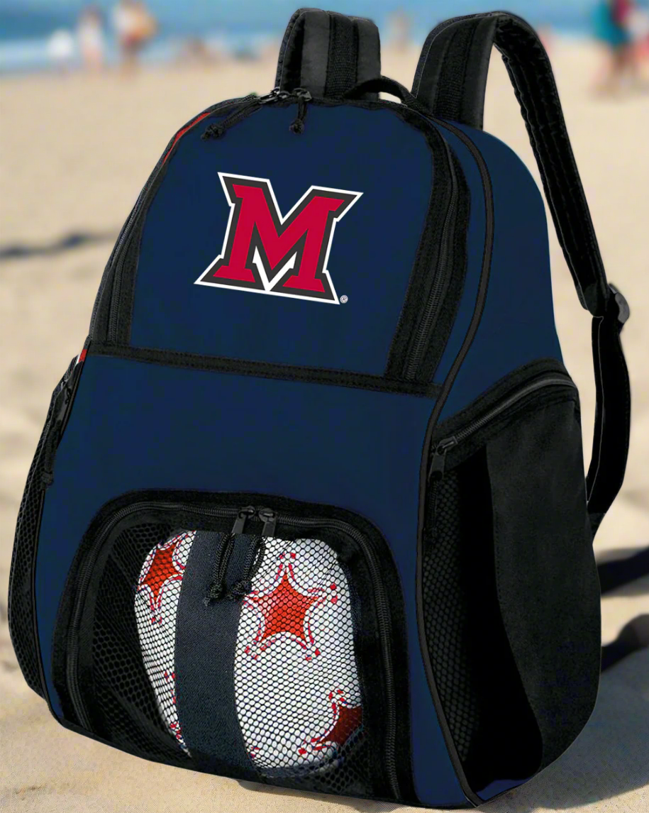 Miami University Soccer Ball Backpack or Miami of Ohio Volleyball Sports Gear Bag