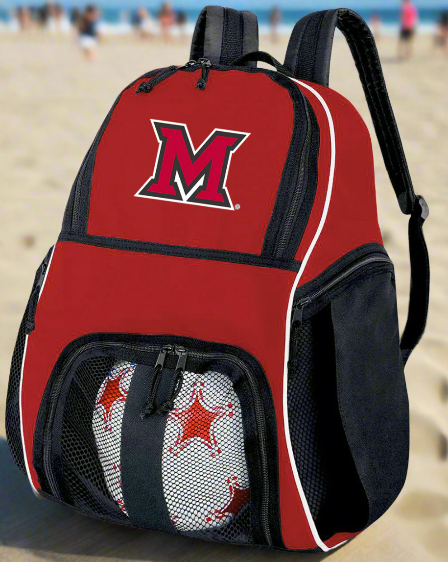 Miami University Soccer Ball Backpack or Miami of Ohio Volleyball Sports Gear Bag