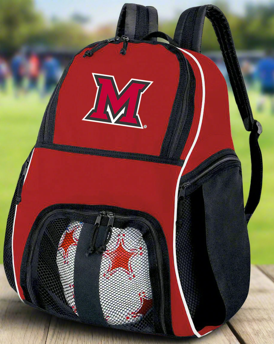 Miami University Soccer Ball Backpack or Miami of Ohio Volleyball Sports Gear Bag