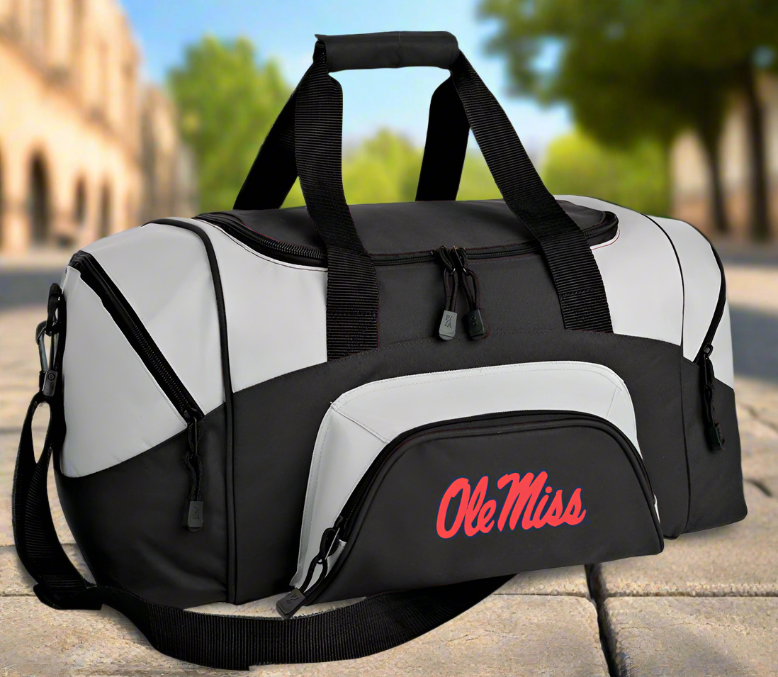 Ole Miss Small Duffel Bag University of Mississippi Carryon Suitcase or Gym Bag