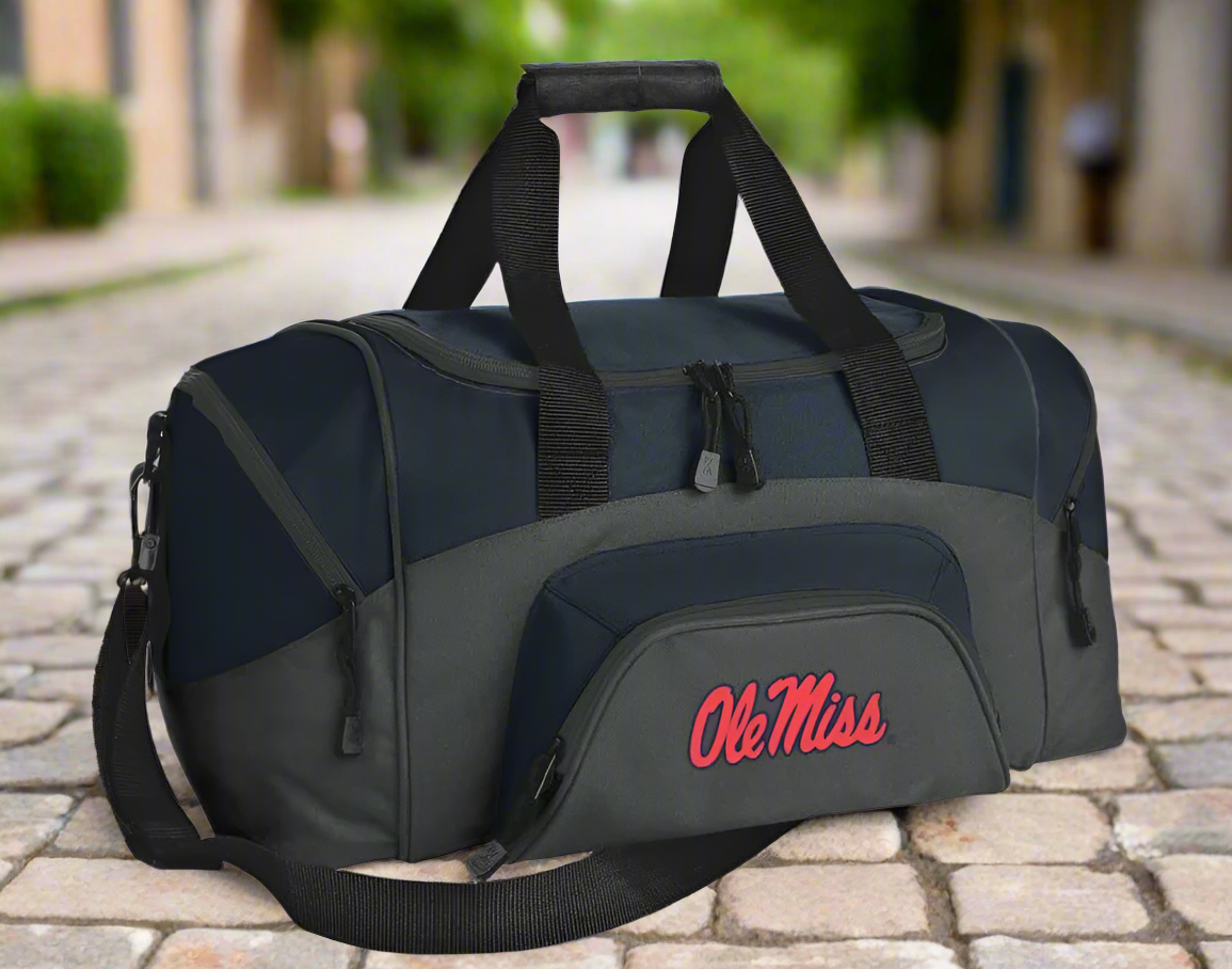 Ole Miss Small Duffel Bag University of Mississippi Carryon Suitcase or Gym Bag