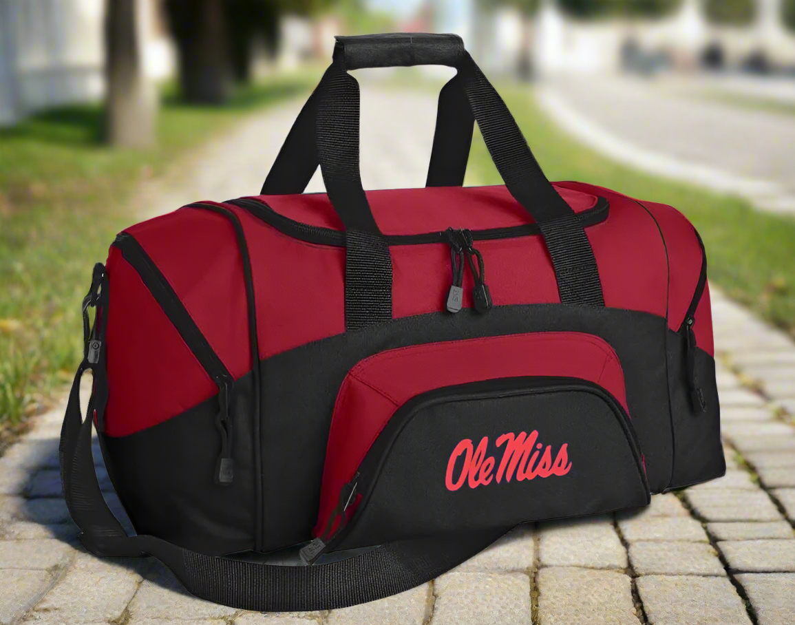 Ole Miss Small Duffel Bag University of Mississippi Carryon Suitcase or Gym Bag