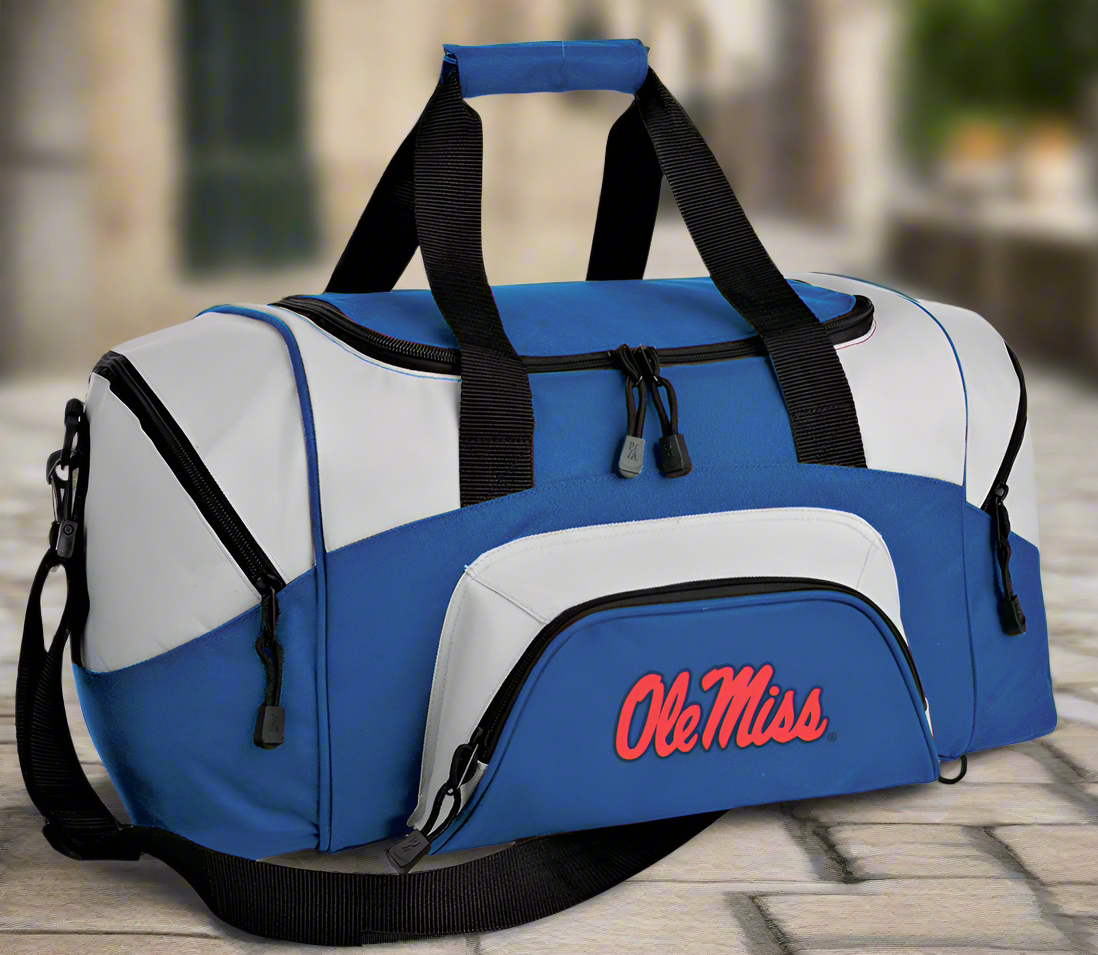 Ole Miss Small Duffel Bag University of Mississippi Carryon Suitcase or Gym Bag