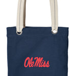 Ole Miss Tote Bag University of Mississippi Deluxe Canvas Shoulder Bag