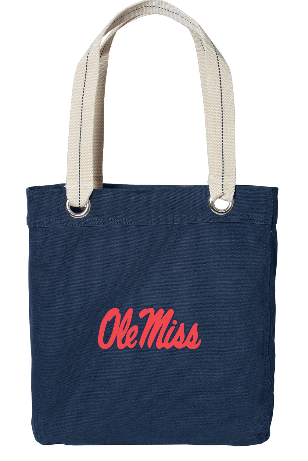 Ole Miss Tote Bag University of Mississippi Deluxe Canvas Shoulder Bag