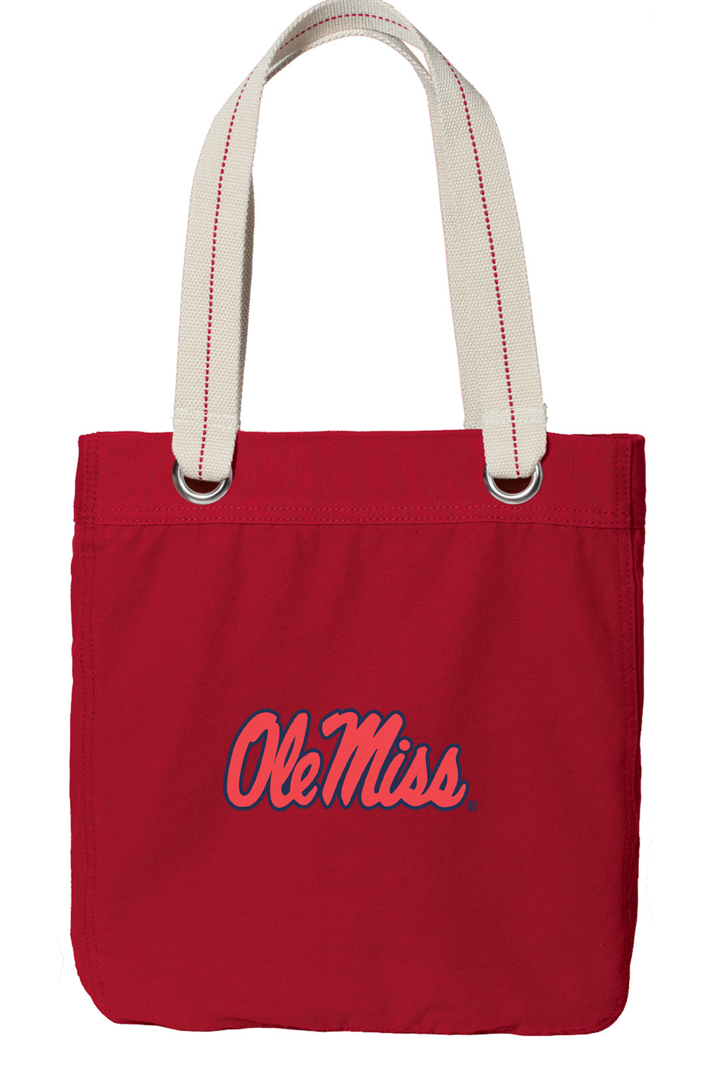 Ole Miss Tote Bag University of Mississippi Deluxe Canvas Shoulder Bag