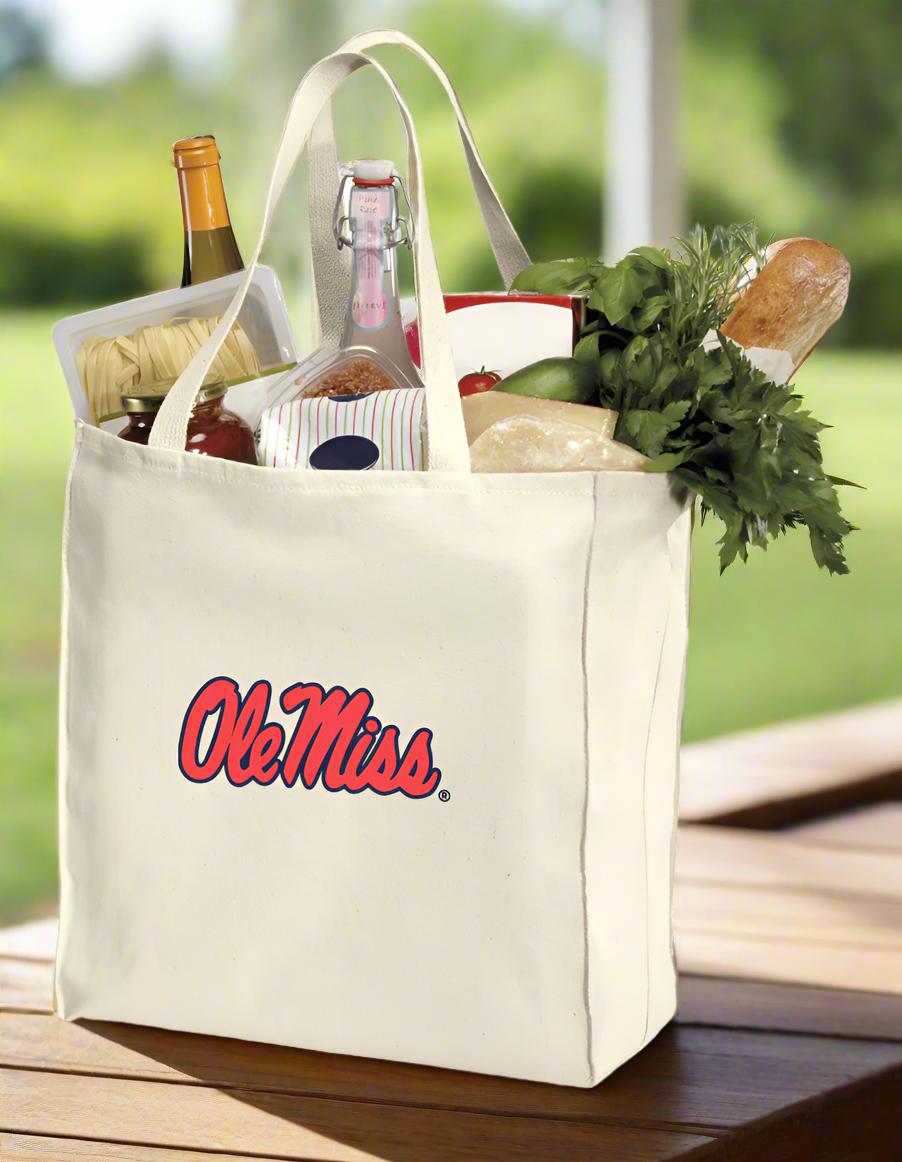 Ole Miss Grocery Shopping Bag University of Mississippi Reusable Cotton Bag