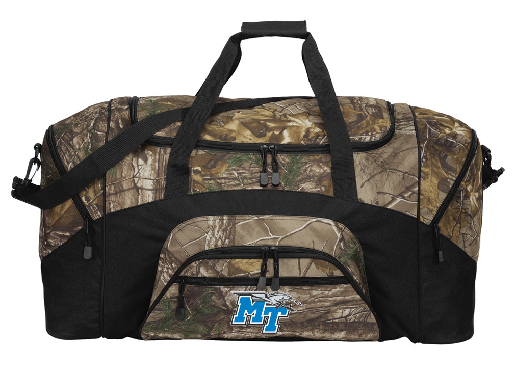 Middle Tennessee Camo Large Duffel Bag MTSU Suitcase Travel Bag or Sports Gear Bag