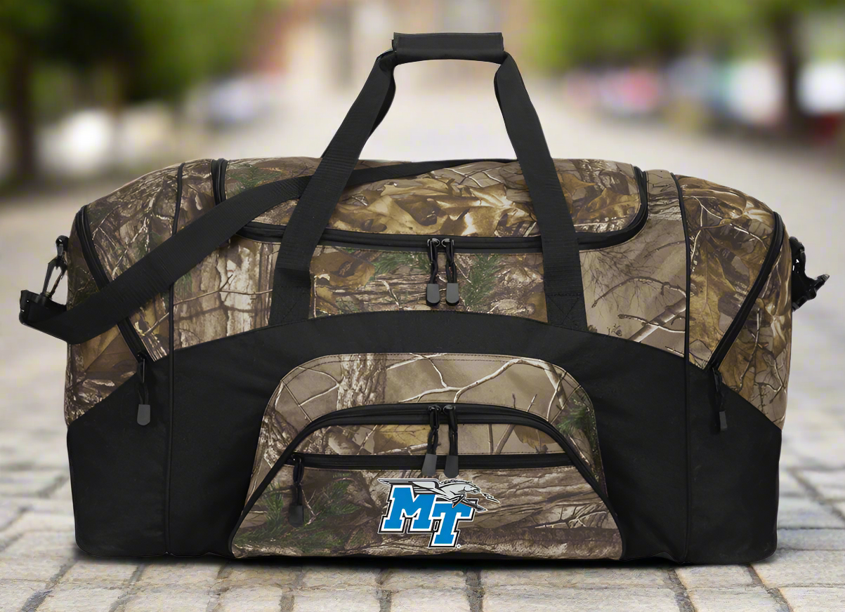 Middle Tennessee Duffel Bag Camo MTSU Suitcase Travel Bag or Sports Gear Bag