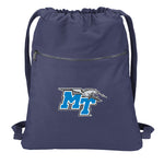 Middle Tennessee Canvas Drawstring Backpack MTSU Cotton Cinch Pack Bag