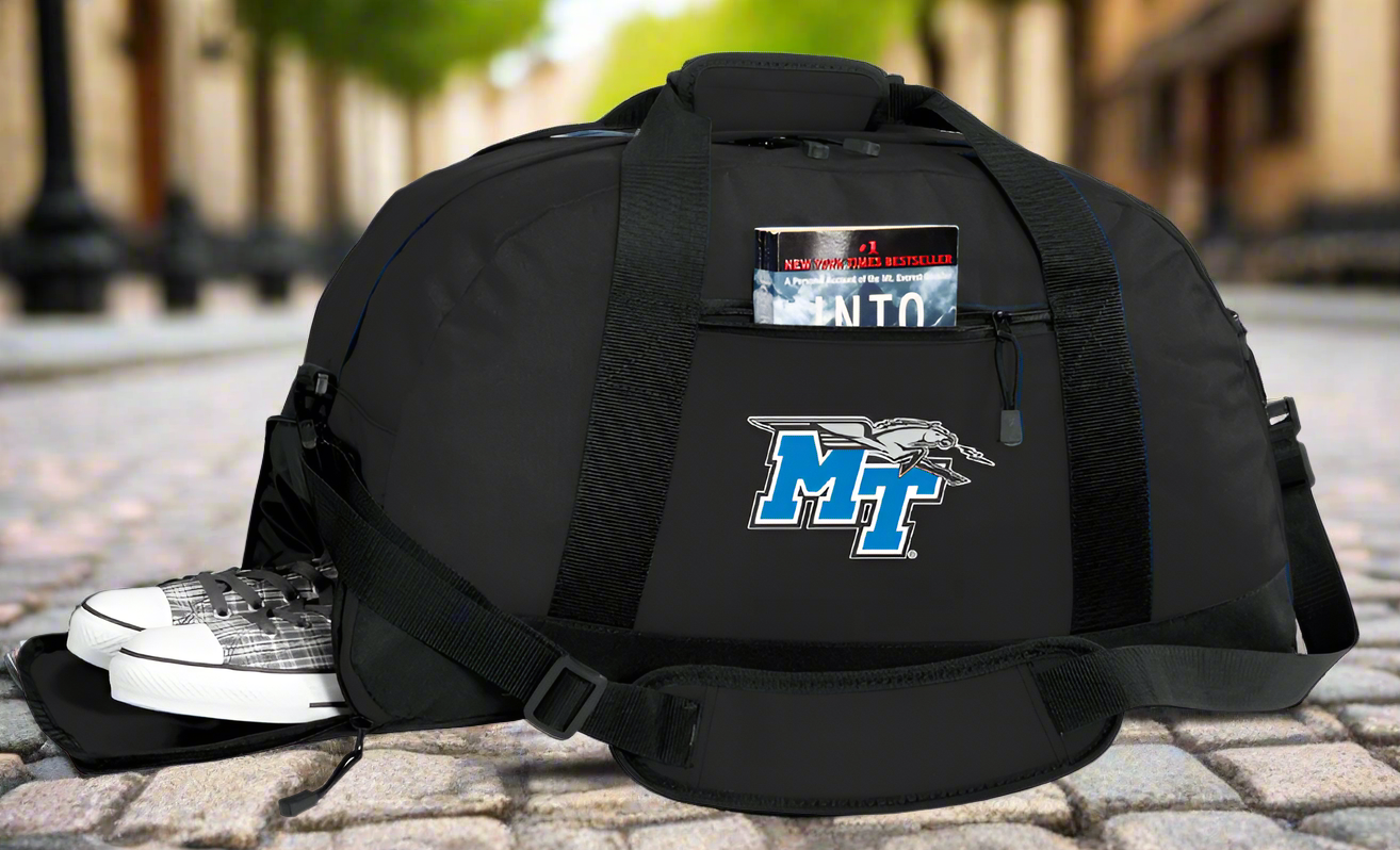 Middle Tennessee Duffel Bag MTSU Gym or Sports Bag with Shoe Pocket