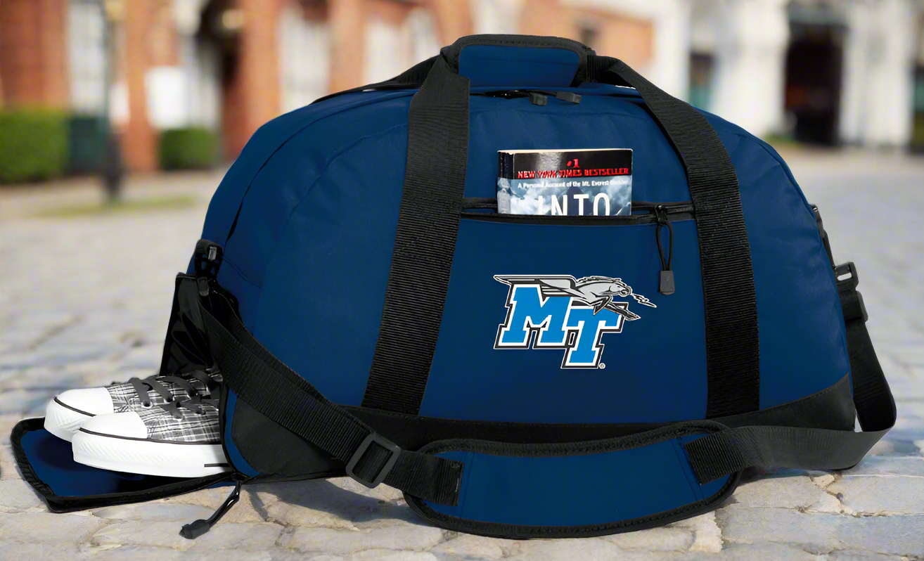 Middle Tennessee Duffel Bag MTSU Gym or Sports Bag with Shoe Pocket