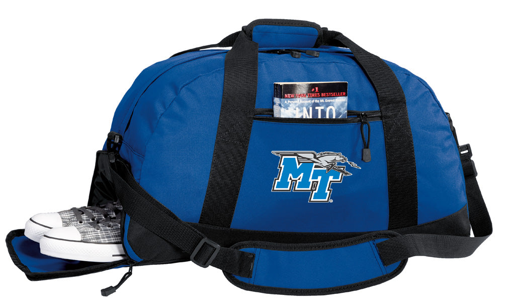 Middle Tennessee Duffel Bag MTSU Gym or Sports Bag with Shoe Pocket