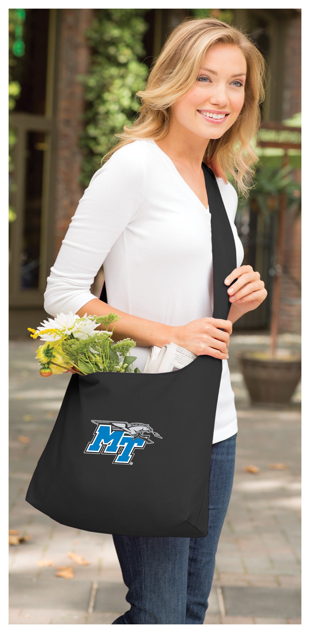 Middle Tennessee Cross Body Bag MTSU Shoulder Tote Bag - Sling Style