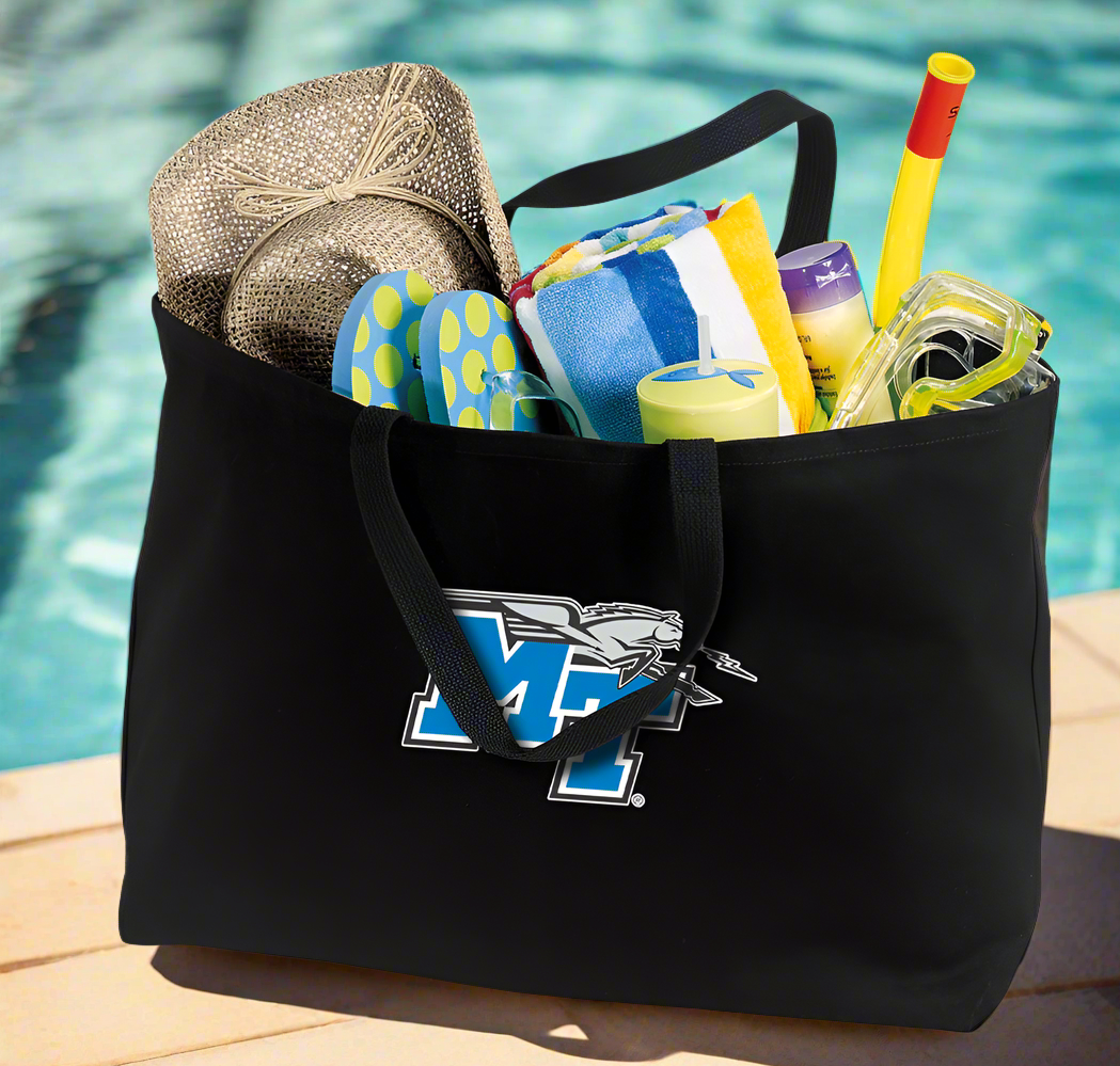 Middle Tennessee Large Tote Bag MTSU Jumbo Tote for Beach Pool or Travel