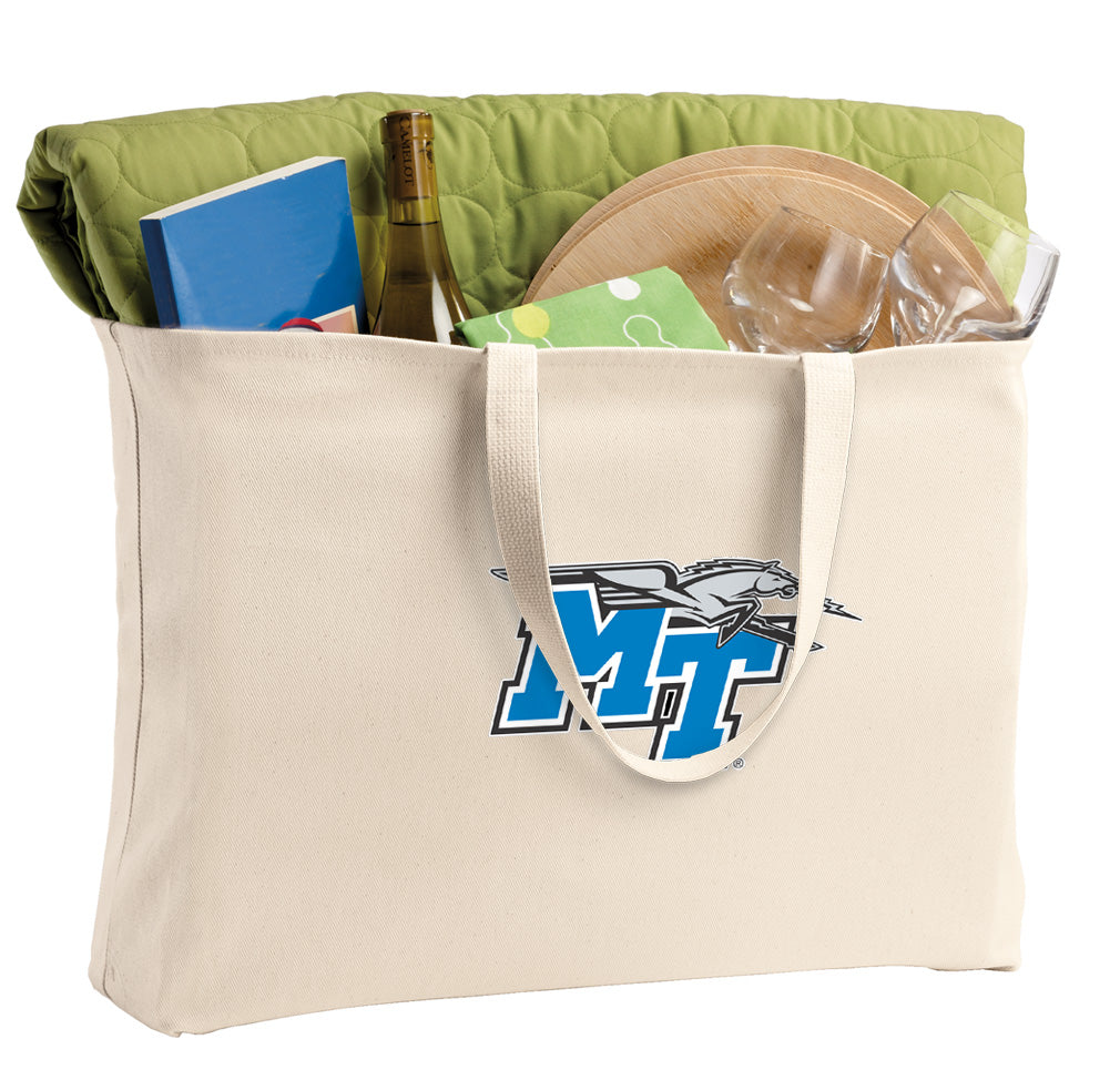 Middle Tennessee Large Tote Bag MTSU Jumbo Tote for Beach Pool or Travel