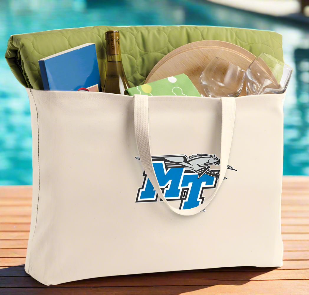 Middle Tennessee Large Tote Bag MTSU Jumbo Tote for Beach Pool or Travel