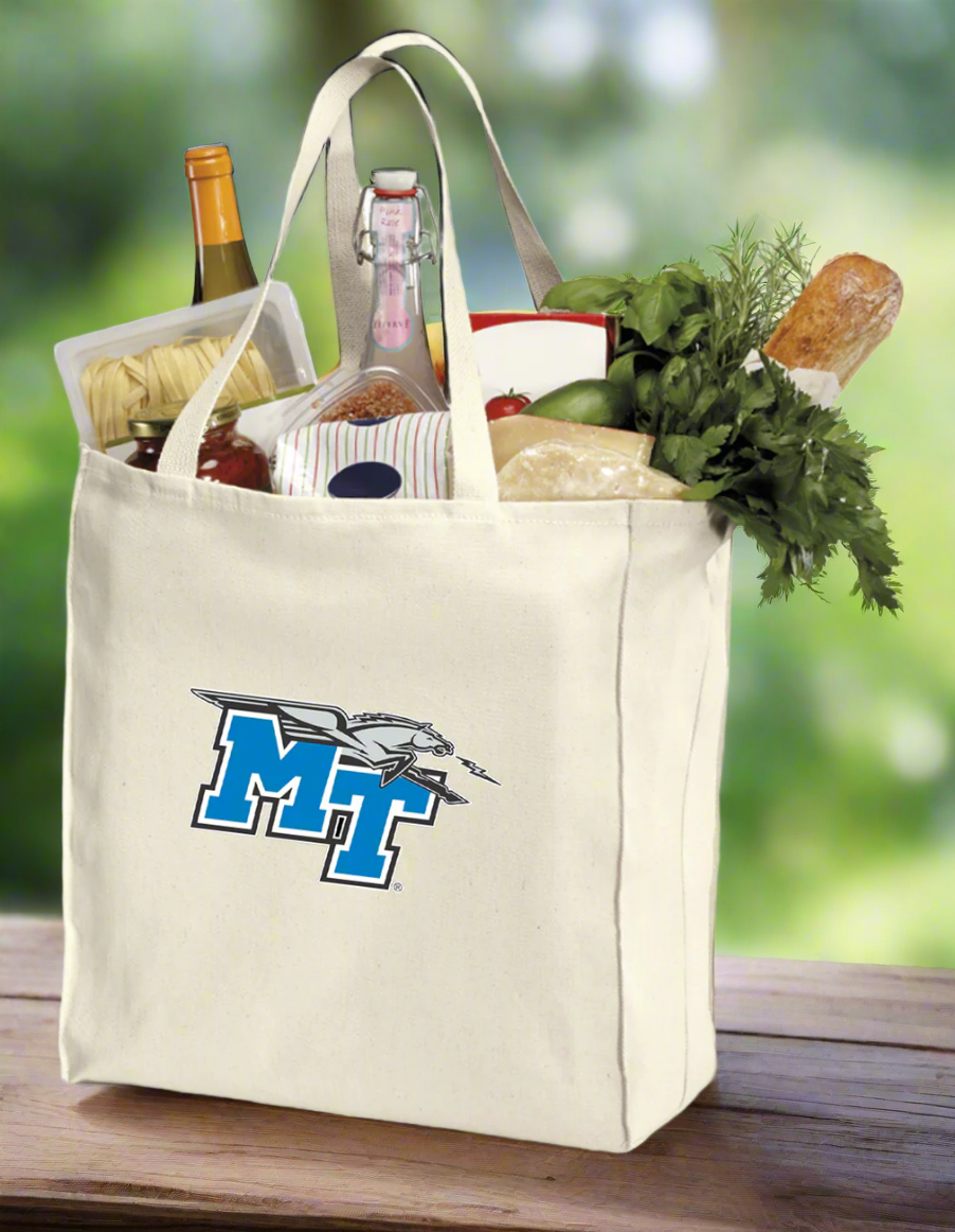 Middle Tennessee Grocery Shopping Bag MTSU Reusable Cotton Bag