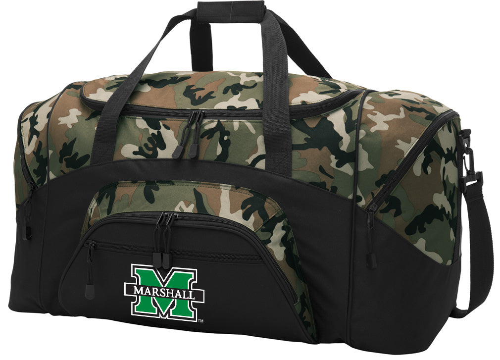 Marshall University Large Camo Duffel Bag MU Herd Suitcase or Sports Gear Bag