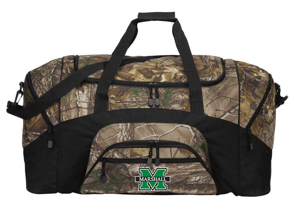 Marshall University Camo Large Duffel Bag MU Herd Suitcase Travel Bag or Sports Gear Bag