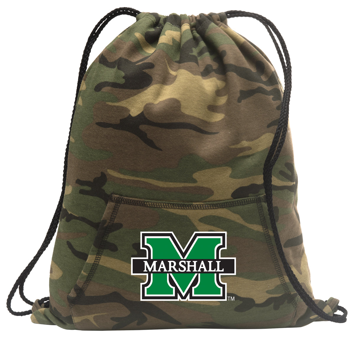 Marshall University Camo Drawstring Backpack MU Herd Hoody Style Cinch Pack Bag