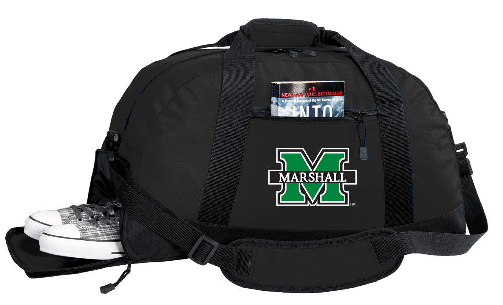 Marshall University Duffel Bag MU Herd Gym or Sports Bag with Shoe Pocket