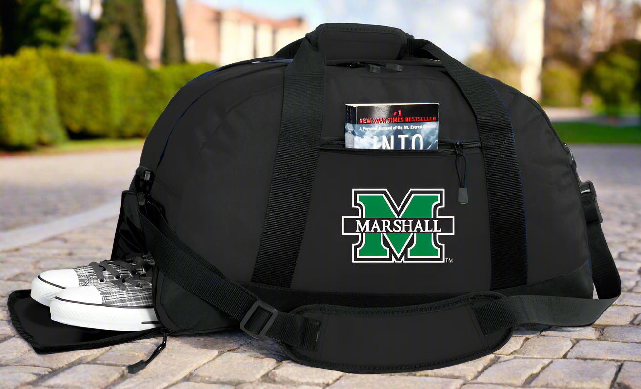 Marshall University Duffel Bag MU Herd Gym or Sports Bag with Shoe Pocket