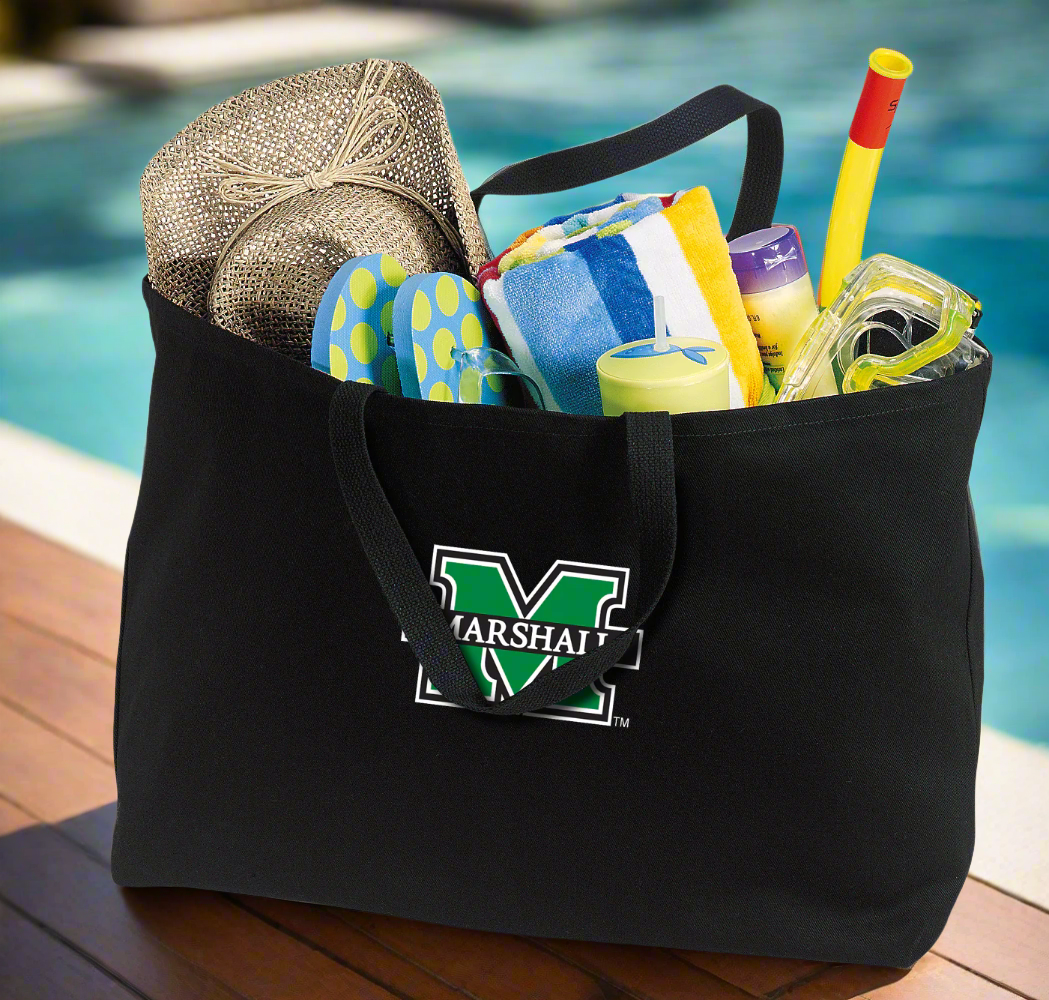 Marshall University Large Tote Bag MU Herd Jumbo Tote for Beach Pool or Travel