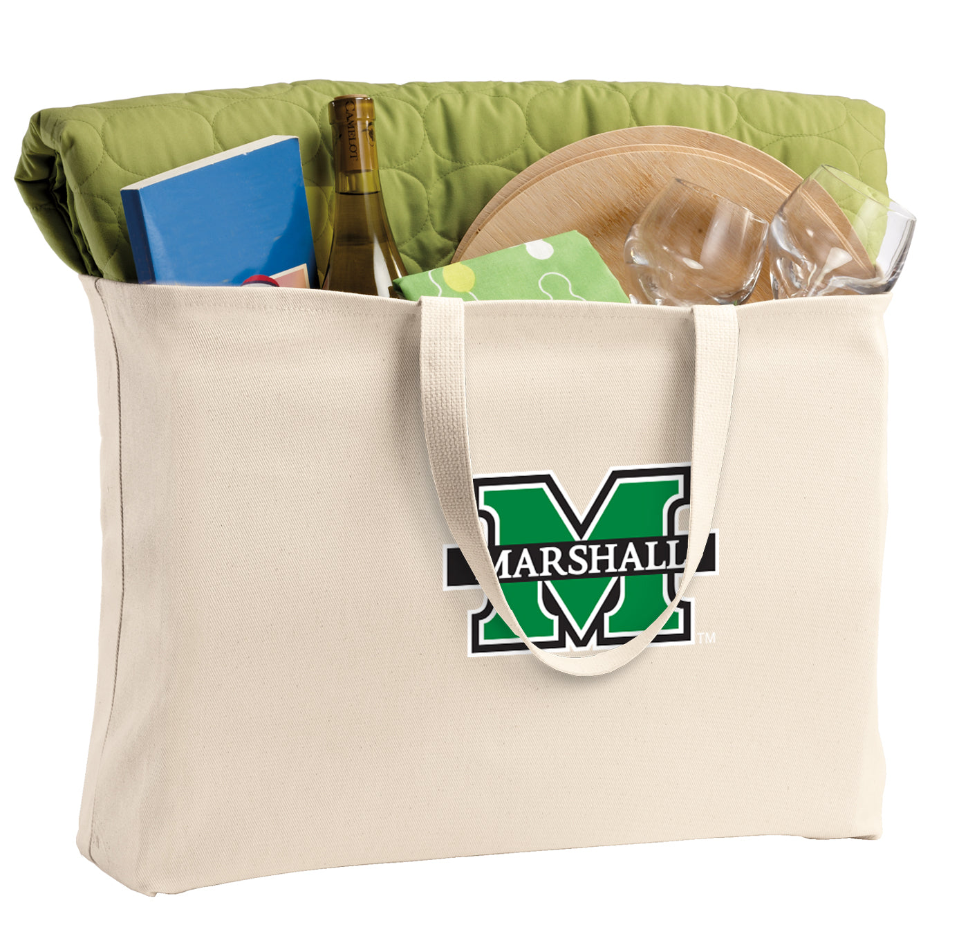 Marshall University Large Tote Bag MU Herd Jumbo Tote for Beach Pool or Travel