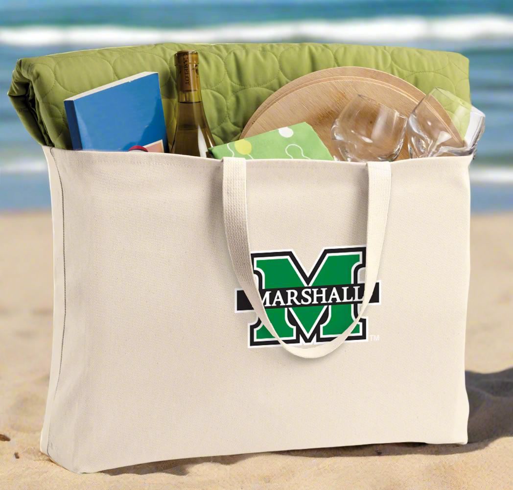 Marshall University Large Tote Bag MU Herd Jumbo Tote for Beach Pool or Travel