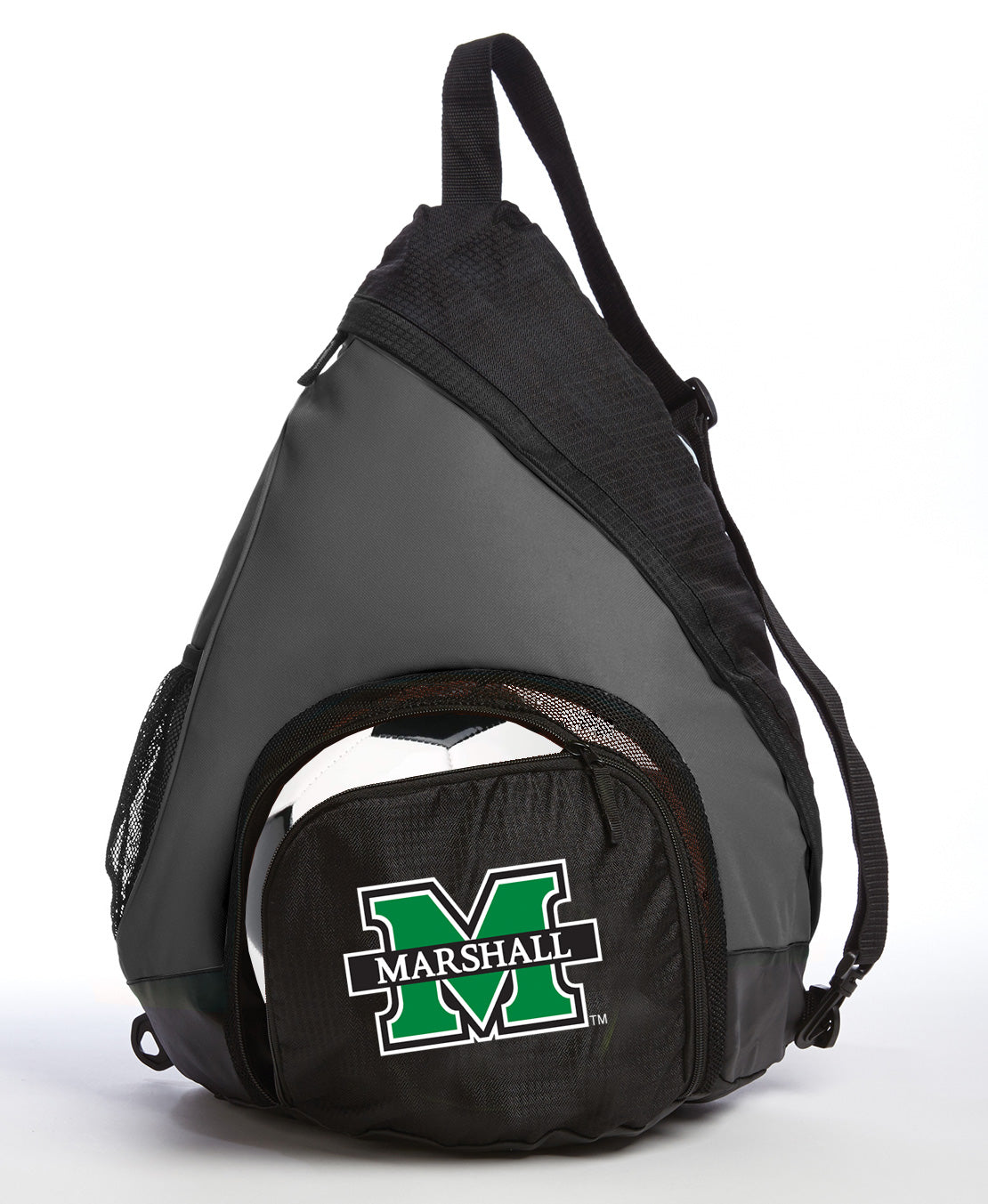 Marshall University Sling Backpack MU Herd Bag with Soccer Ball or Volleyball Bag Sports Gear Compartment Practice Bag