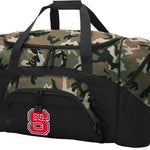 NC State Large Camo Duffel Bag Wolfpack Suitcase or Sports Gear Bag