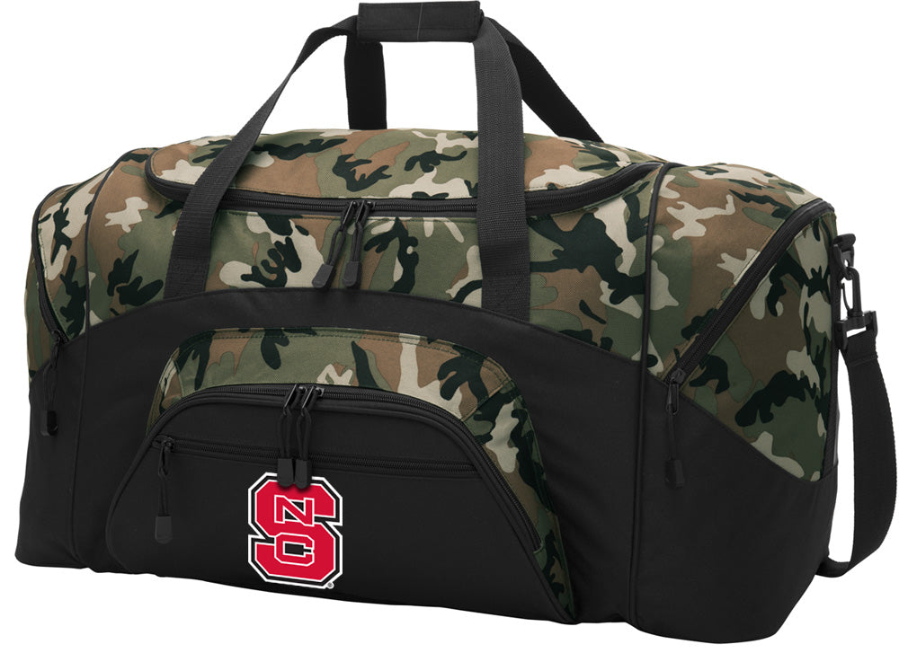 NC State Large Camo Duffel Bag Wolfpack Suitcase or Sports Gear Bag