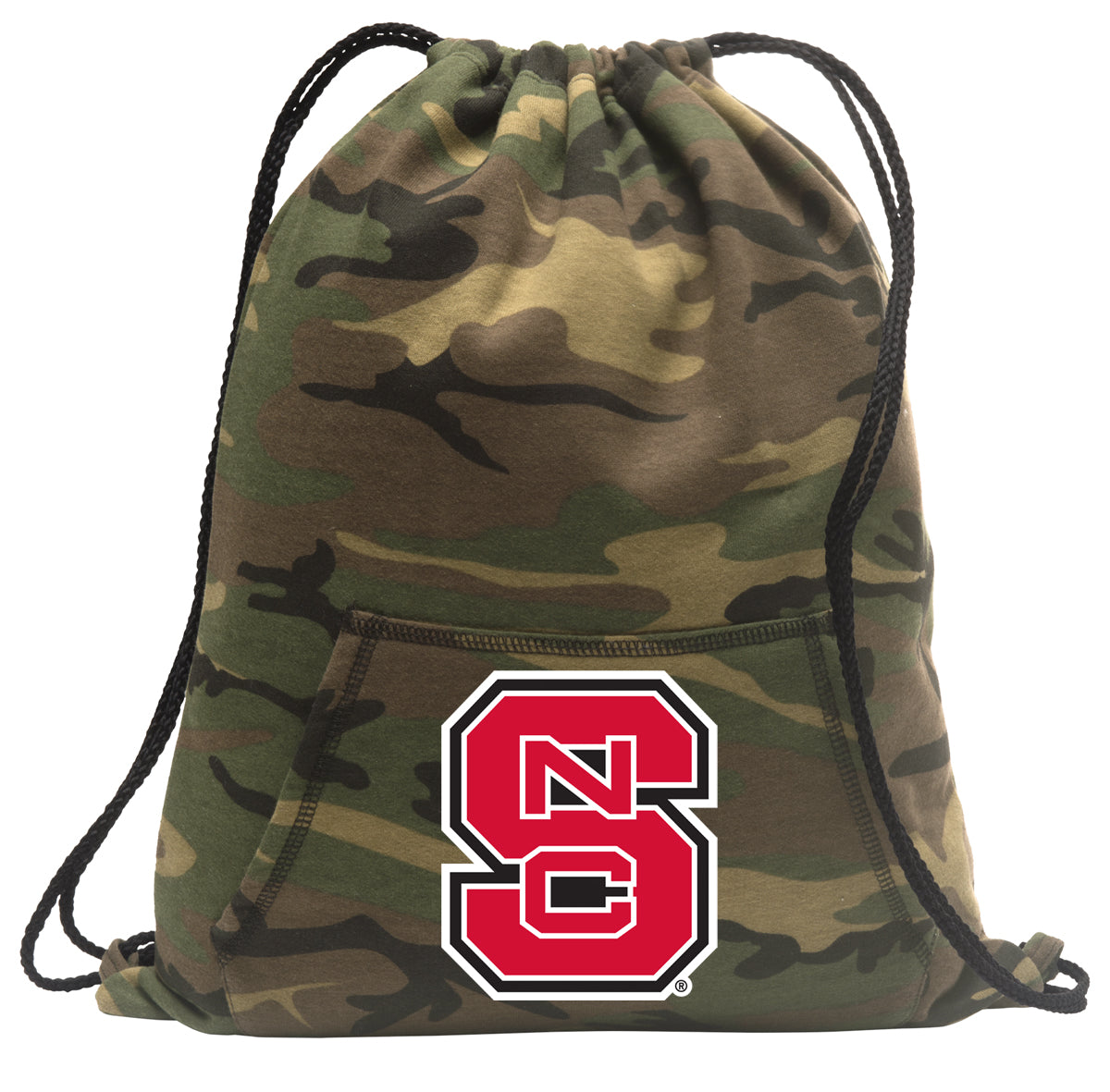 NC State Camo Drawstring Backpack Wolfpack Hoody Style Cinch Pack Bag