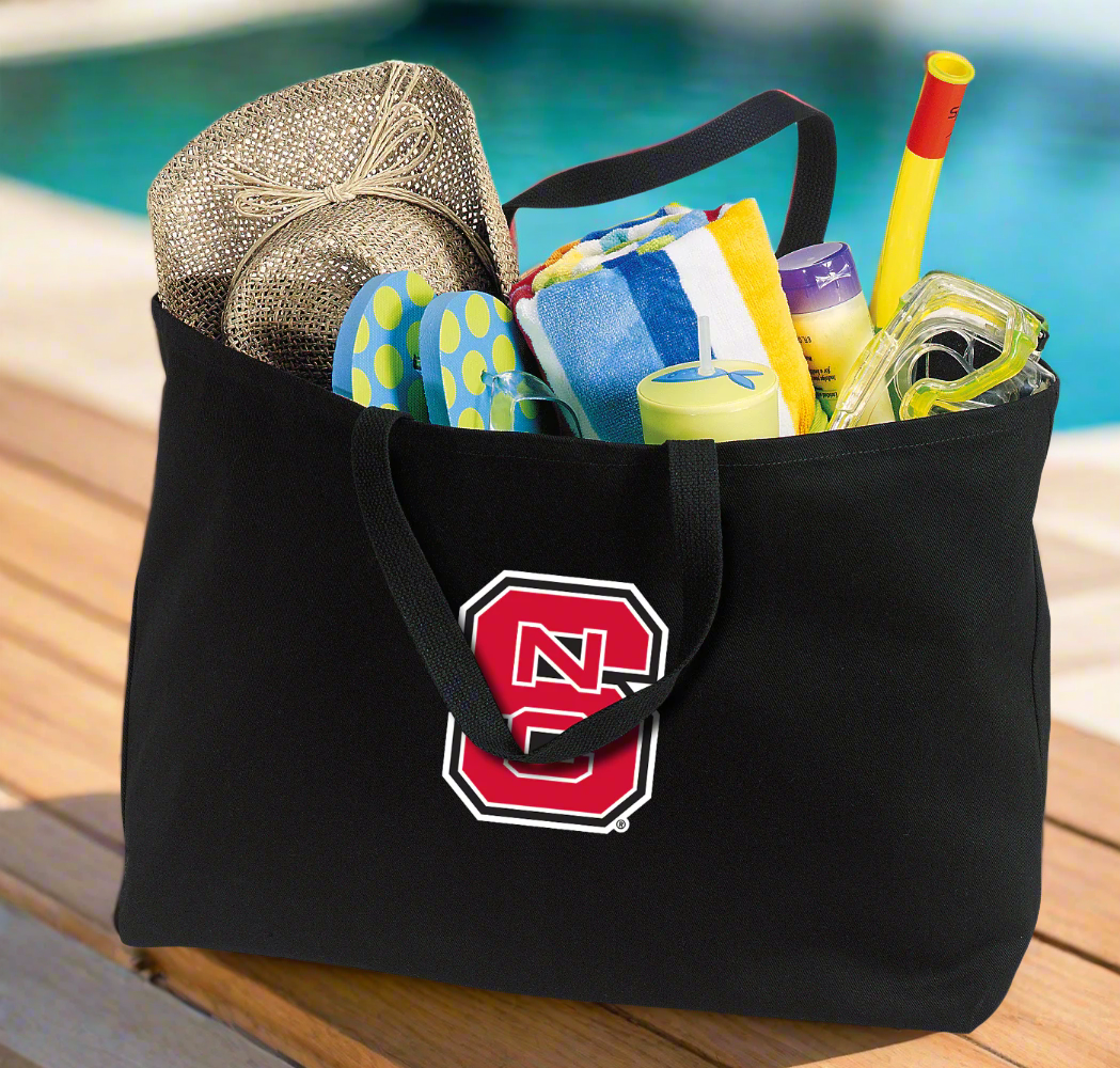 NC State Large Tote Bag Jumbo Tote for Beach Pool or Travel