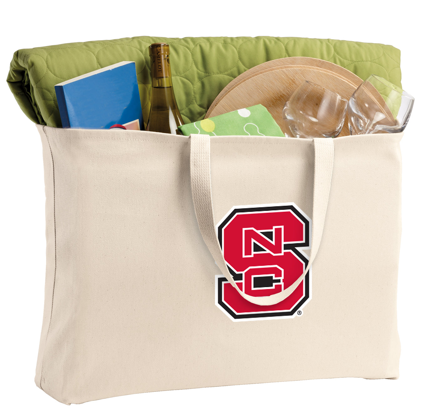 NC State Large Tote Bag Wolfpack Jumbo Tote for Beach Pool or Travel