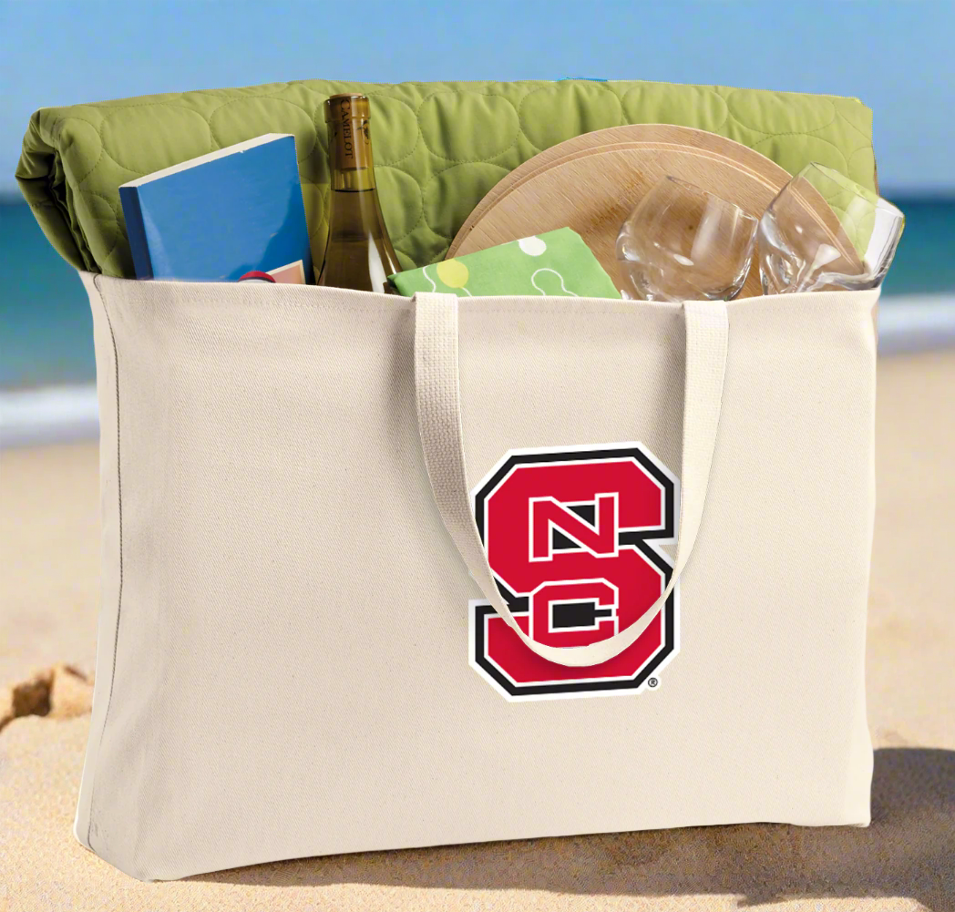 NC State Large Tote Bag Jumbo Tote for Beach Pool or Travel