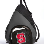 NC State Sling Backpack Wolfpack Bag with Soccer Ball or Volleyball Bag Sports Gear Compartment Practice Bag