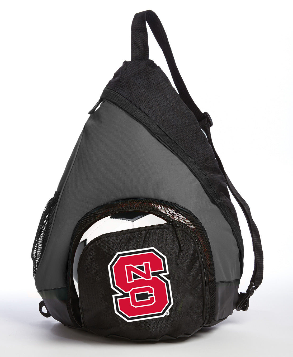 NC State Sling Backpack Wolfpack Bag with Soccer Ball or Volleyball Bag Sports Gear Compartment Practice Bag