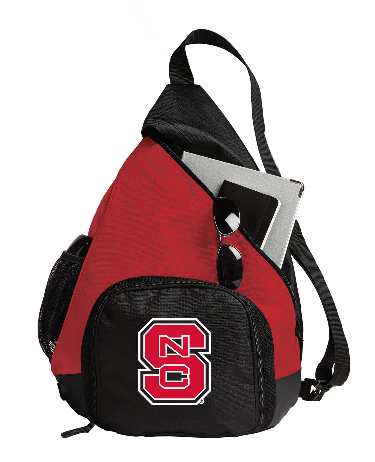 NC State Sling Backpack Wolfpack Bag with Soccer Ball or Volleyball Bag Sports Gear Compartment Practice Bag