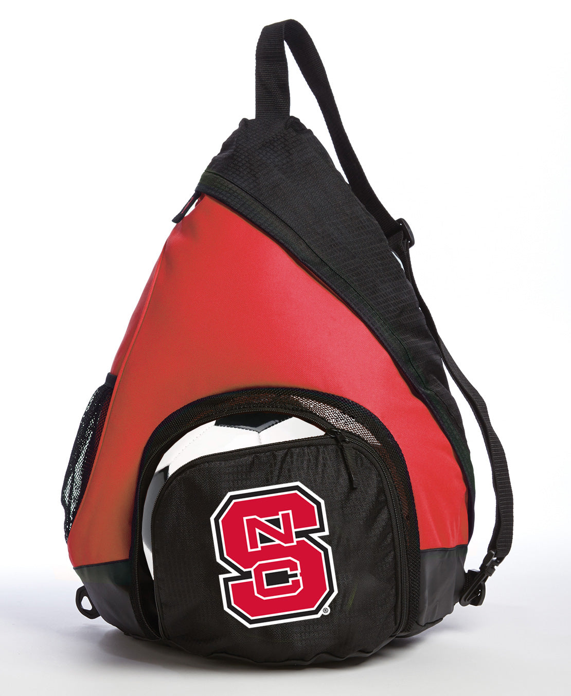 NC State Sling Backpack Wolfpack Bag with Soccer Ball or Volleyball Bag Sports Gear Compartment Practice Bag