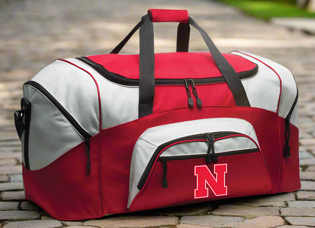 Nebraska Large Duffel Bag Nebraska Huskers Suitcase Luggage Bag