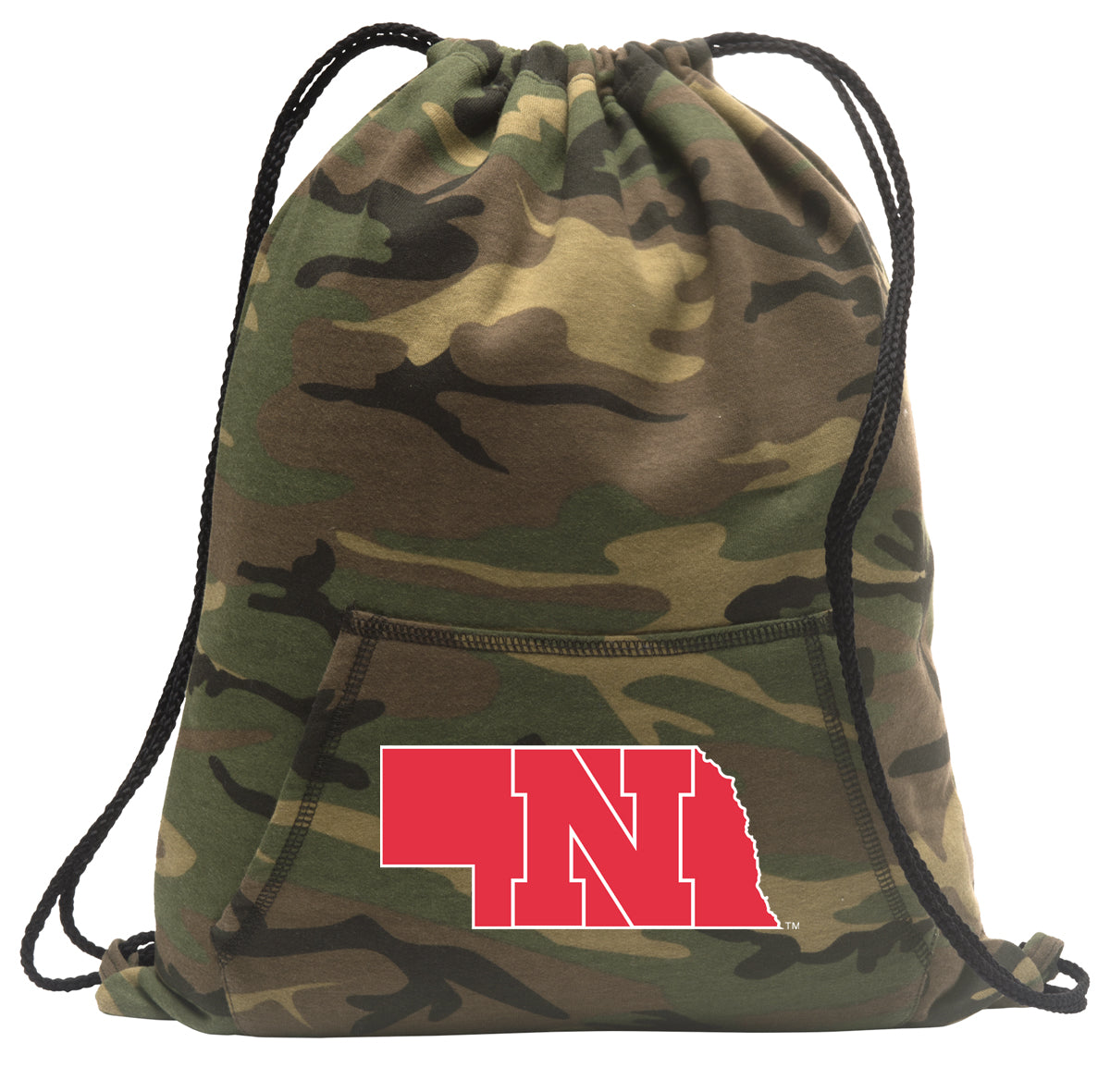 Nebraska Logo Camo Drawstring Backpack Nebraska Huskers Hoody Style Cinch Pack Bag