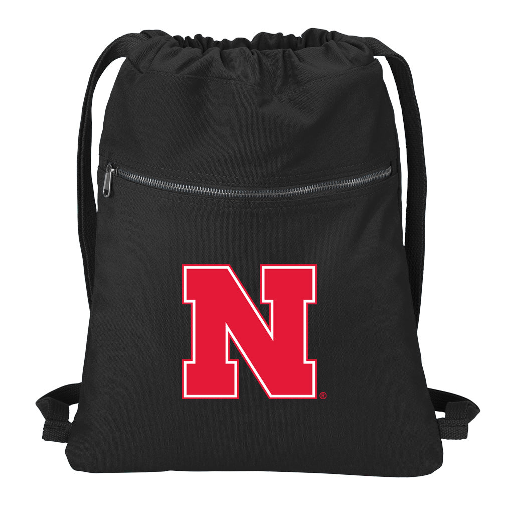 Nebraska Canvas Drawstring Backpack Nebraska Huskers Cotton Cinch Pack Bag