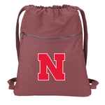 Nebraska Canvas Drawstring Backpack Nebraska Huskers Cotton Cinch Pack Bag