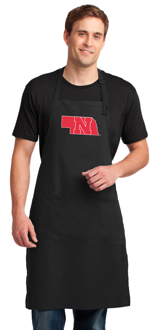 Nebraska Logo Large Apron Nebraska Huskers Apron - Adjustable with Pockets