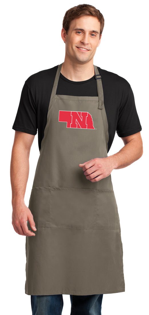 Nebraska Logo Large Apron Nebraska Huskers Apron - Adjustable with Pockets