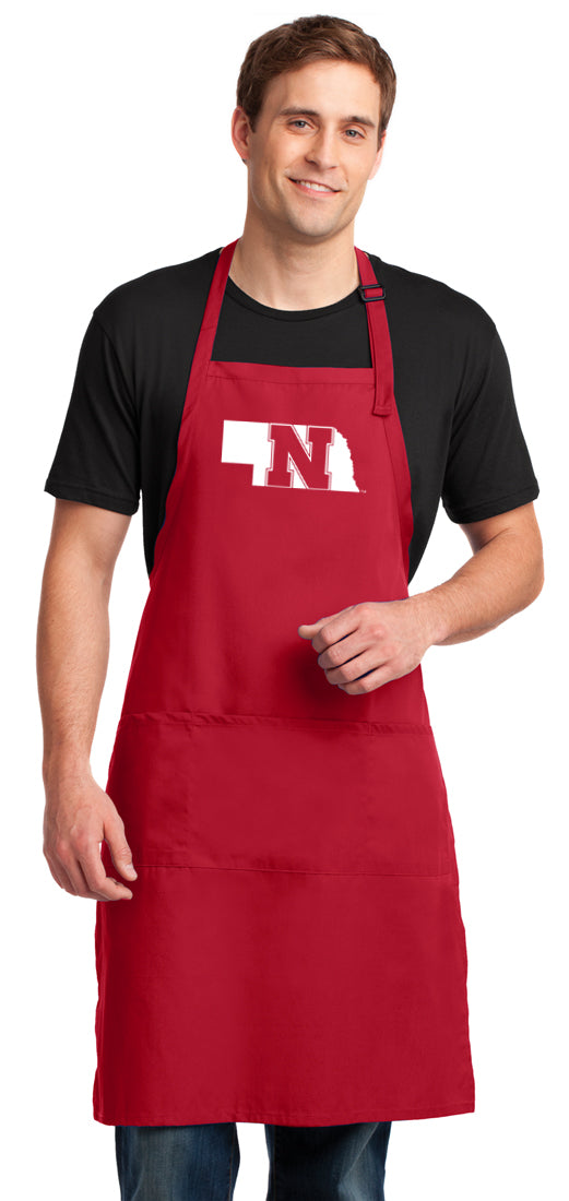 Nebraska Logo Large Apron Nebraska Huskers Apron - Adjustable with Pockets