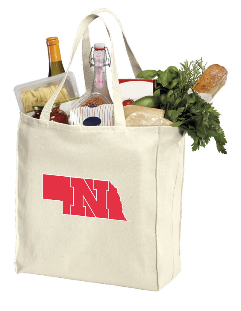 Nebraska Logo Grocery Shopping Bag Nebraska Huskers Reusable Cotton Bag