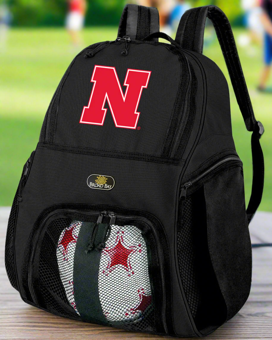 University of Nebraska Soccer Ball Backpack or Huskers Volleyball Sports Gear Bag